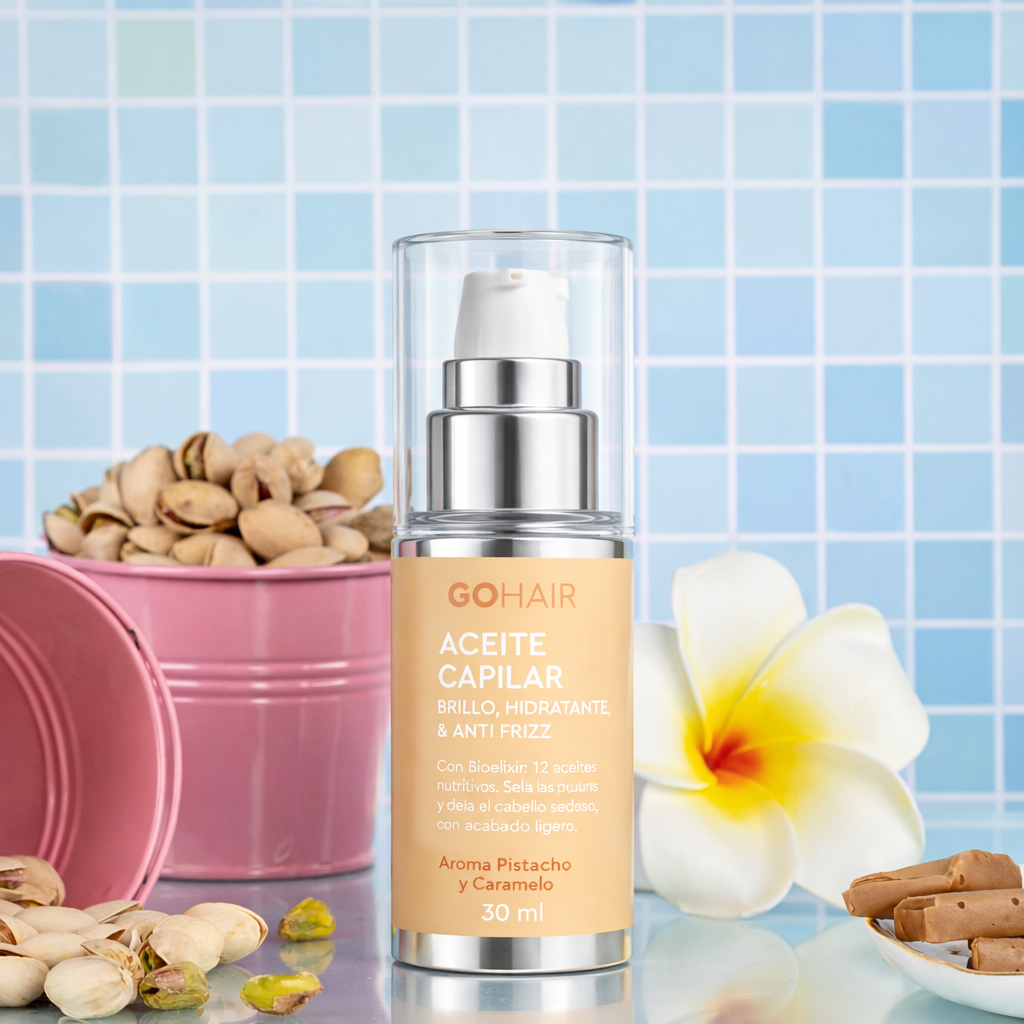 Aceite Capilar Pistacho y Caramelo Go Hair – Aceite Capilar Nutritivo y Reparador