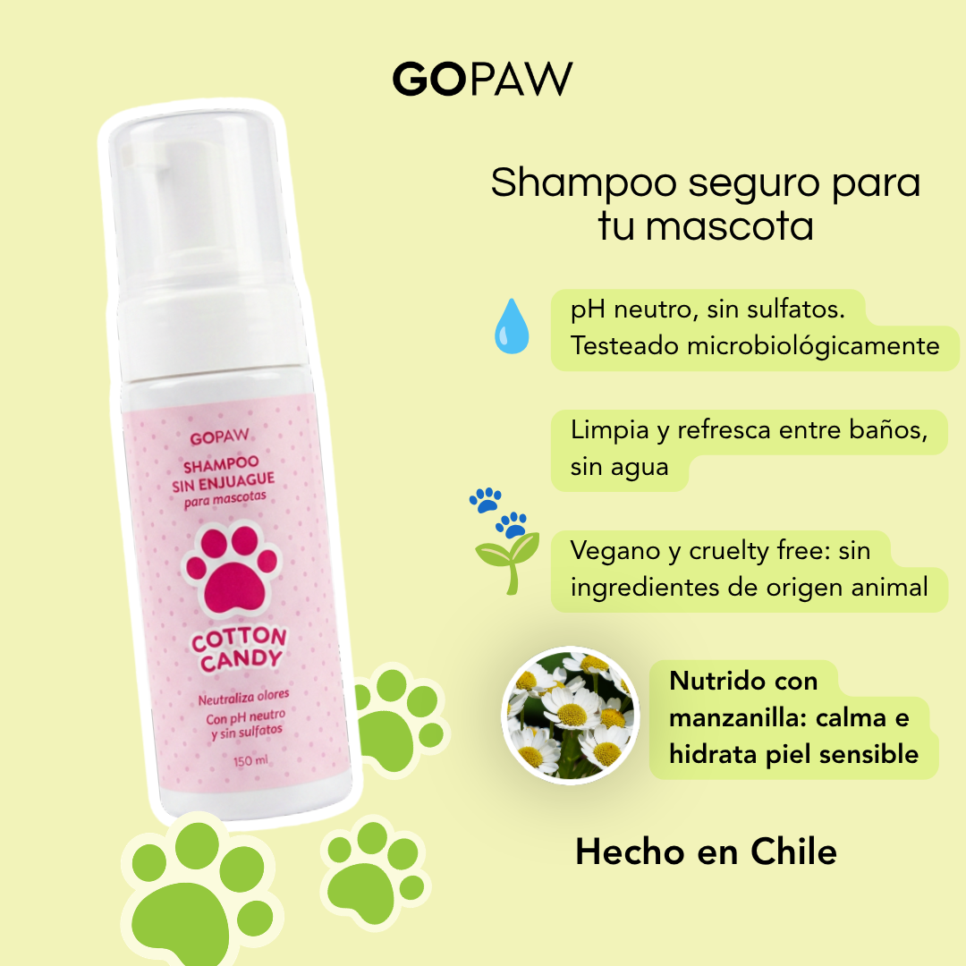 Shampoo Para Mascotas Sin Enjuague - Cotton Candy
