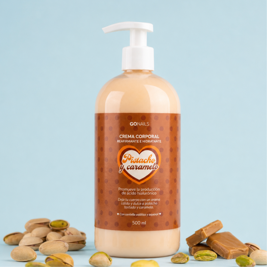 Crema de Cuerpo Reafirmante e Hidratante Pistacho y Caramelo 500 ml