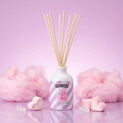 Difusor de Aroma Cotton Candy 40 ml The Fruit Company sobre set de algodón de azúcar