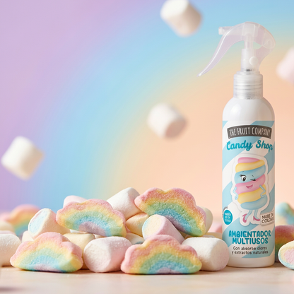 Detalle del aroma nube de colores del Spray Hogar The Fruit Company